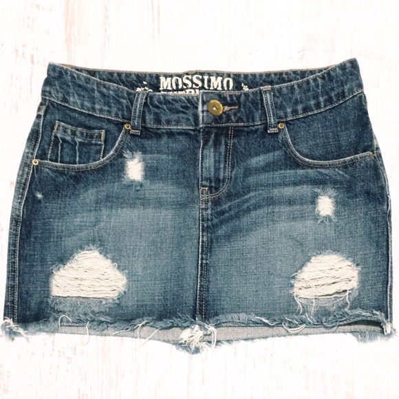 Mossimo Supply Co. Dresses & Skirts - NWOT Mossimo Destroyed Denim Mini Skirt